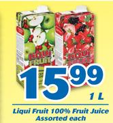 Liqui Fruit 100% Fruit Juice 1L-Each