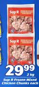Sup R Frozen Mixed Chicken Chunks-2kg Each