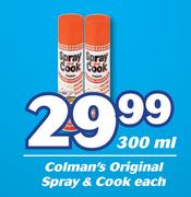 Colman's Original Spray & Cook-300ml Each
