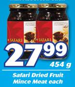 Safari Dried Fruit Mince Meat-454g Each