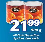 All Gold Superfine Apricot Jam-900g Each
