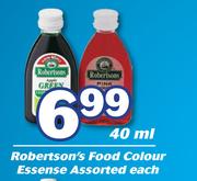 Robertson's Food Colour Essence Assorted-40ml Each