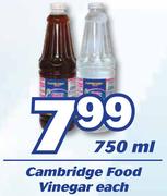 Cambridge Food Vinegar-750ml Each