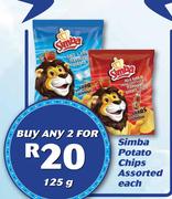 Simba Potato Chips Assorted-2X125g Each  