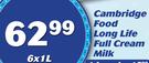 Cambridge Food Long Life Full Cream Milk-6 x 1Ltr