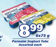 Parmalat Yoghurt Tubz Assorted-6 x 75g Each