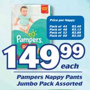 Pampers Nappy Pants Jumbo Pack Assorted-Each