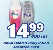 Dawn Hand & Body Lotion Assorted-400ml Each