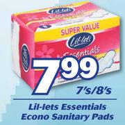 Lil-Lets Essentials Econo Sanitary Pads-7's/8's