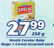 Nestle Cerelac Baby Stage 1 Cereal Assorted-250g Each
