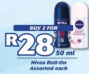 Nivea Roll-On Assorted-2X50ml 