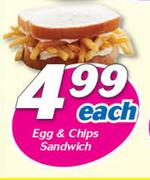 Egg & Chips Sandwich-Each