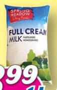 Spring Meadow Full Cream Fresh Milk Sachet-1Ltr