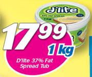 D’Lite 37% Fat Spread Tub-1kg