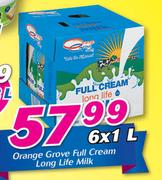 Orange Grove Full Cream Long Life Milk-6x1Ltr
