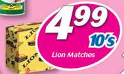 Lion Matches 10’s