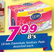 Lil-Lets Essentials Sanitary Pads 8’s-Each