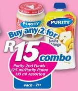 Purity 2nd Foods-125ml/Purity Puree-110ml Each