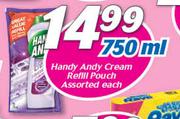 Handy Andy Cream Refill Pouch-750ml Each