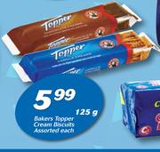 Bakers Toppers Cream Biscuits-125g Each