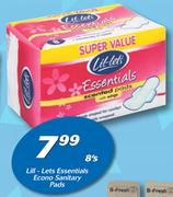 Lill-Lets Essentials Econo Sanitary Pads 8’s