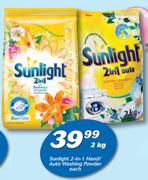 Sunlight 2-In-1 Hand/Auto Washing Powder-2kg Each