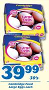 Cambridge Food Large Eggs-30's Each