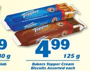 Bakers Topper Cream Biscuits-125g Each