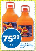 Oros Original Orange Squash-5Ltr Each
