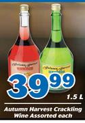 Autumn Harvest Crackling Wine-1.5Ltr Each