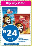 Simba Potato Chips-125g Each