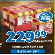 Castle Lager Beer Cans 6x500ml