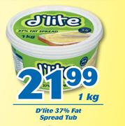 D'Lite 37% Fat Spread Tub-1kg