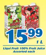 Liqui Fruit 100% Fruit Juice-1Ltr Each