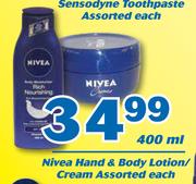 Nivea Hand & Body Lotion/ Cream-400ml Each