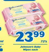 Johnson's Baby Wipes-72's Each