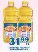 Cambridge Food Pure Sunflower Oil-2Ltr Each