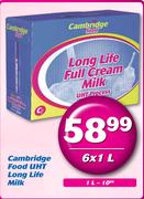Cambridge Food UHT Long Life Milk-6X1L