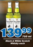 Black & White Scotch Whisky-750ml Each