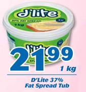 D'Lite 37% Fat Spread Tub-1Kg