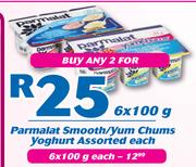 Parmalat Smooth/Yum Chum Yoghurt-2 X 6X100g