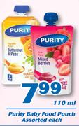 Purity Baby Food Pouch-110ml Each