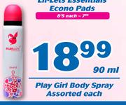Play Girl Body Spray-90ml Each