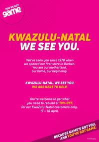 Game KwaZulu-Natal : You've Got Game (17 April - 18 April 2022)