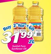 Sunfoil Pure Sunflower Oil-2x2ltr