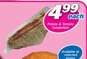 Polony & Tomato Sandwich-Each