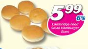 Cambridge Food Small Hamburger Buns-6's