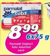 Parmalat Yoghurt Tubz-6x75g Each
