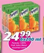 Pure Joy 100% Fruit Juice Blend-6x200ml Each