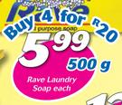 Rave Laundry Soap-4x500g 